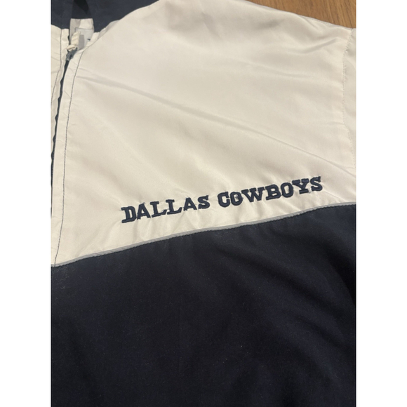 NFL Dallas Cowboys Pullover Windbreaker Jacket Navy And White Men’s 2XL Blue B1 - Picture 5 of 9